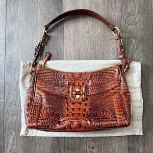 Brahmin Alligator handbag Brown Purse used preowned